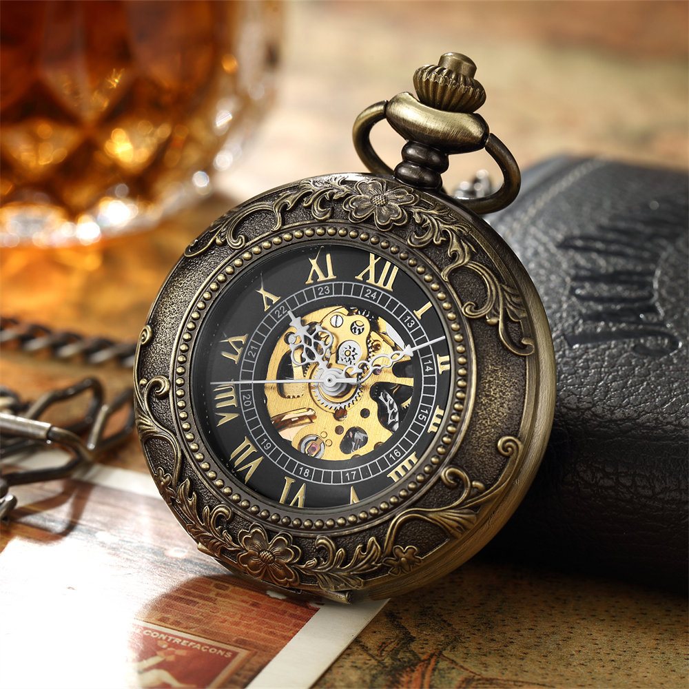 Luxury Watch Engraving - Vintage Skeleton Mechanical Pocket Watch Engraved