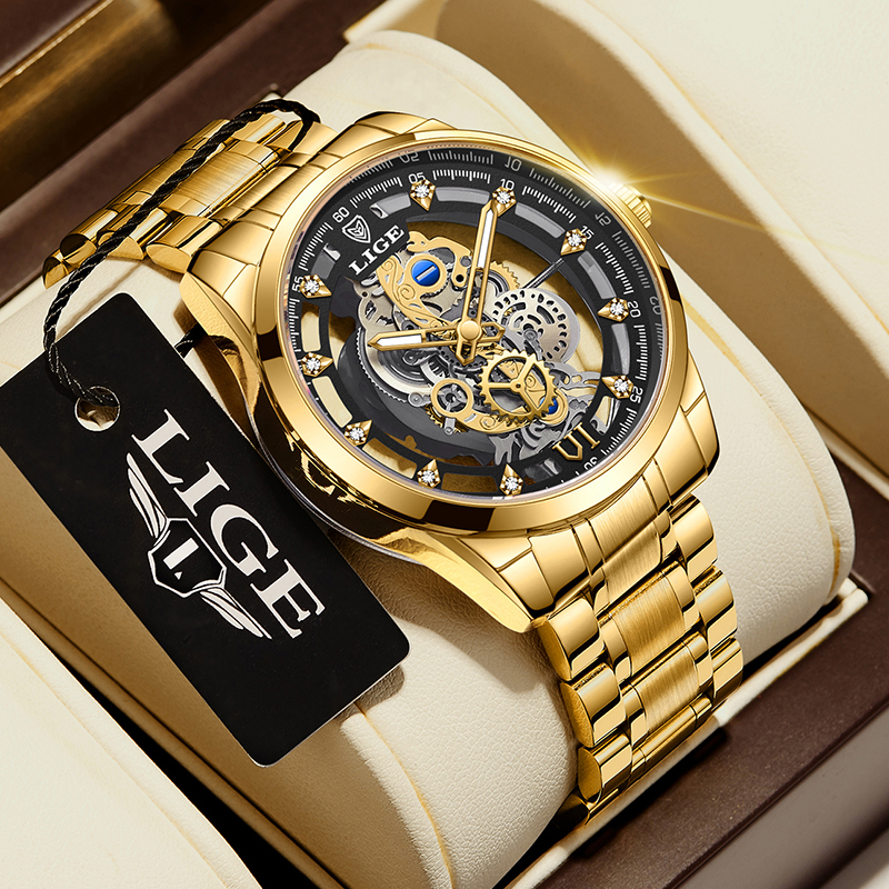 Luxury Watch Investment - 2026 LIGE Men Watch Skeleton Automatic