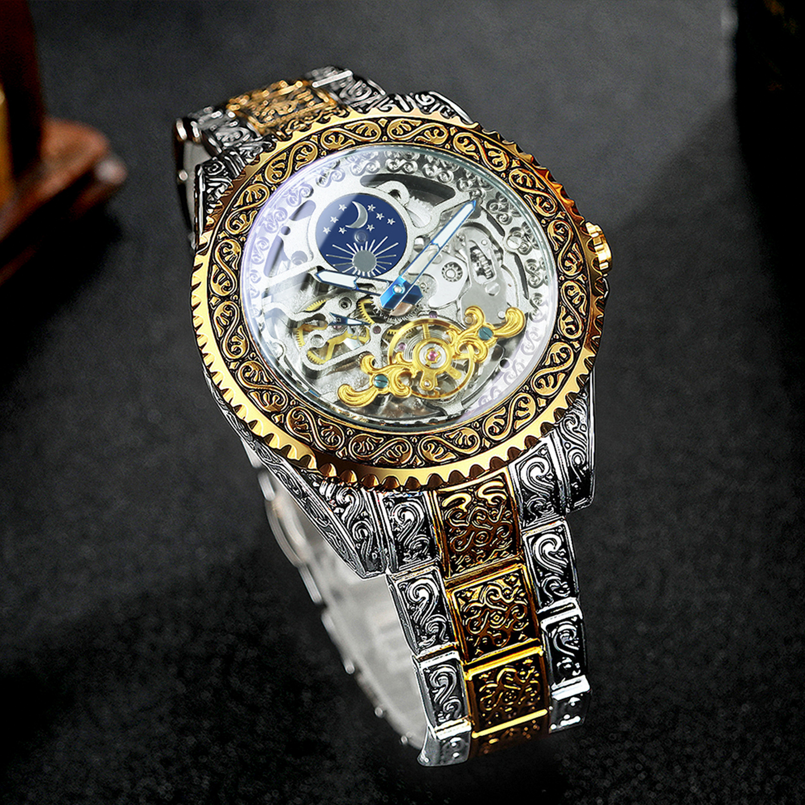 Forsining Luxury Gold Skeleton - Luxury Watch Engraving recension och pris