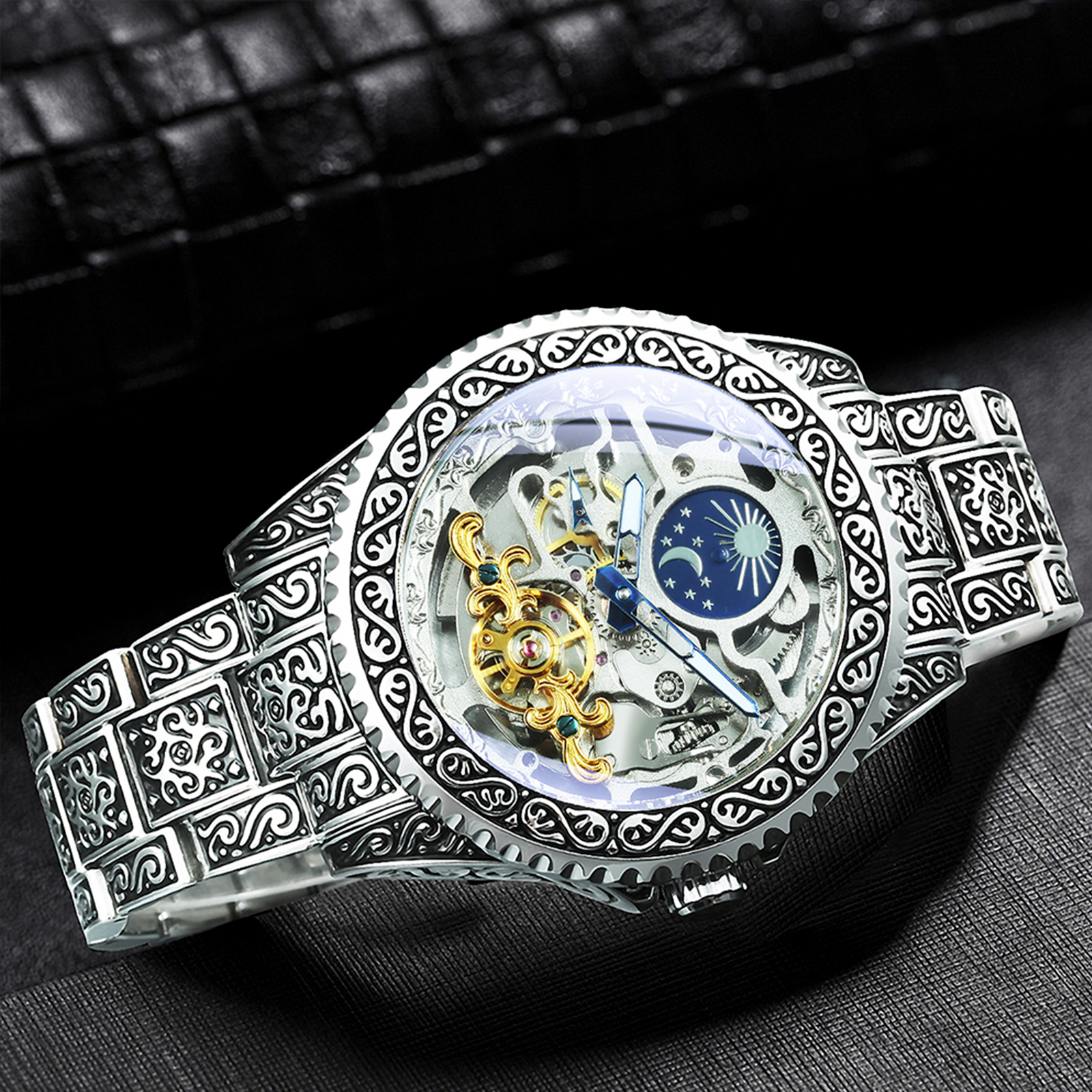 Forsining Luxury Gold Skeleton - Luxury Watch Engraving recension och pris