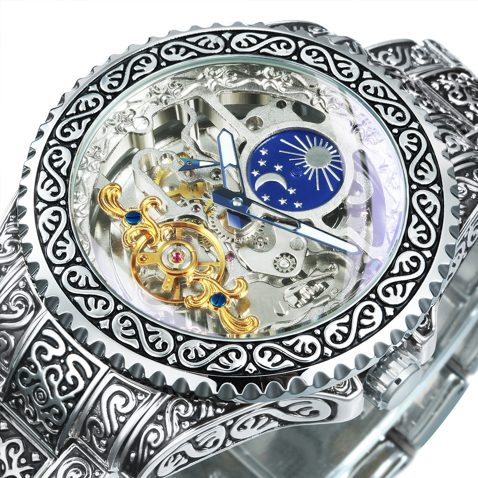 Forsining Luxury Gold Skeleton - Luxury Watch Engraving recension och pris
