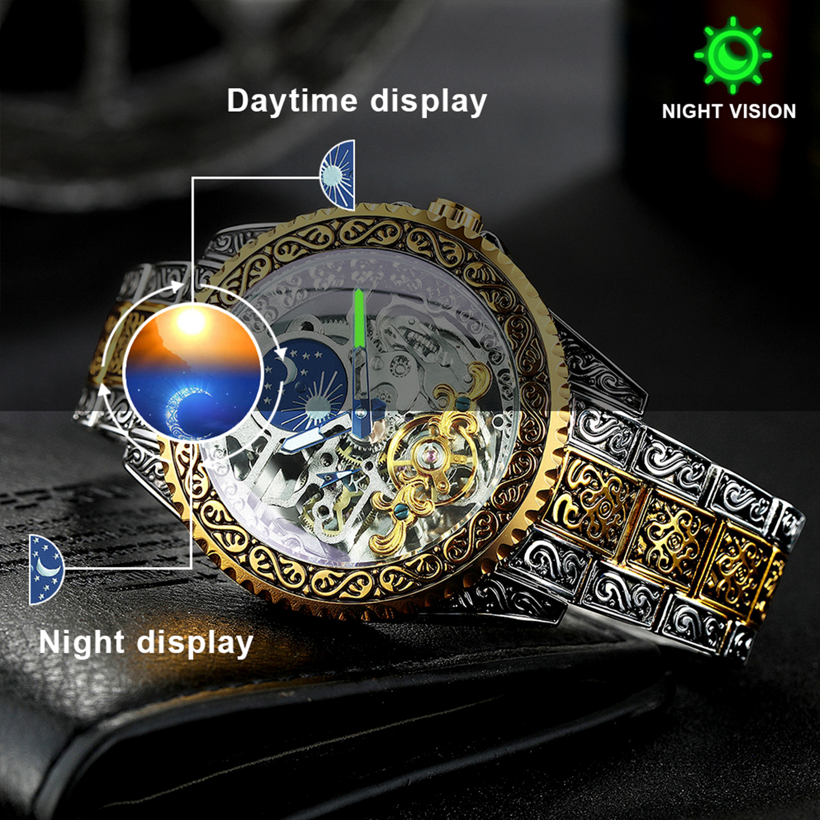 Forsining Luxury Gold Skeleton - Luxury Watch Engraving recension och pris