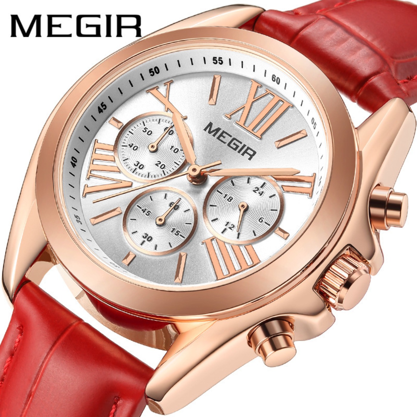 MEGIR New Luxury Leather Watch - Luxury Watch Brands recension och pris