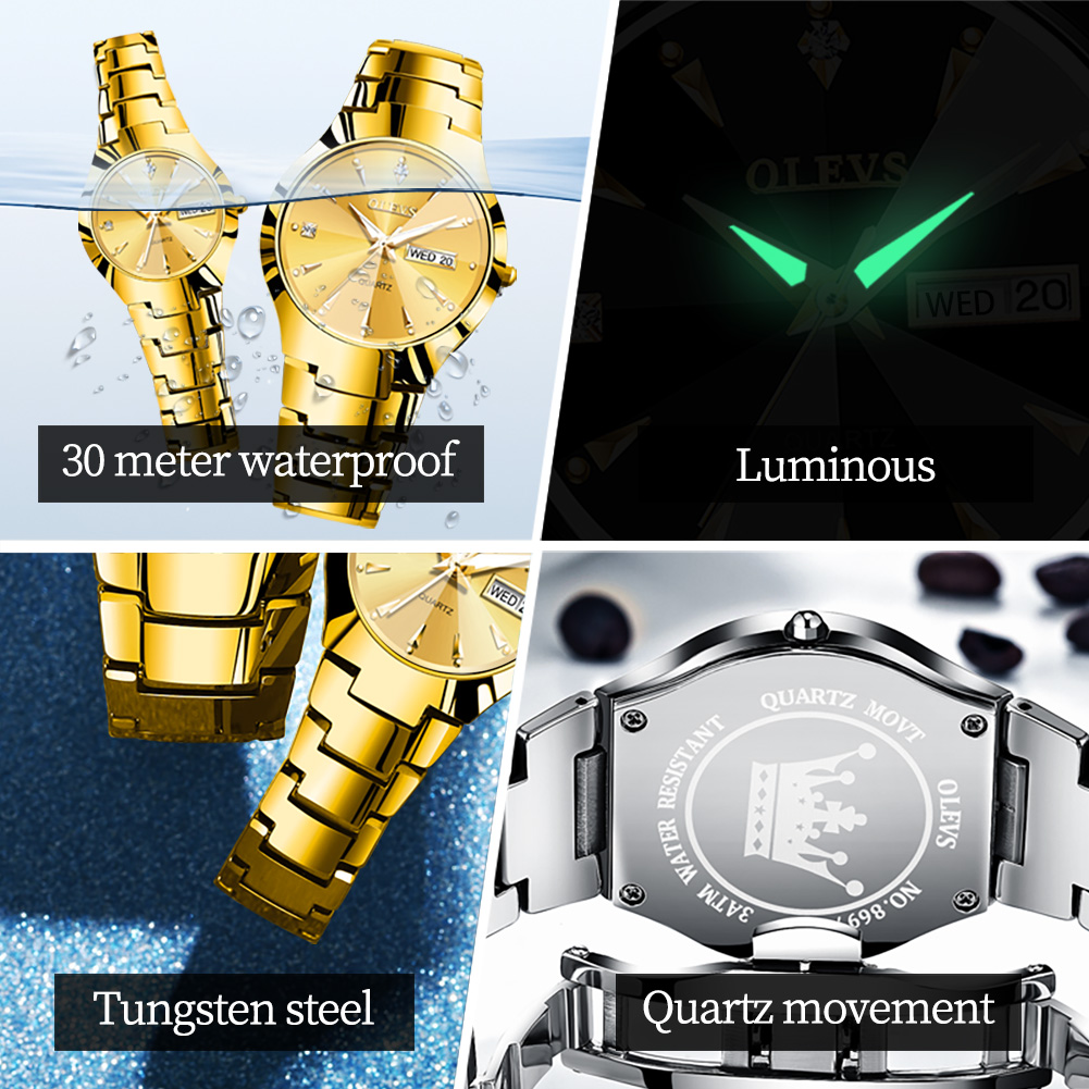 OLEVS TOP Brand Gold Watches f - Luxury Watch Investment recension och pris