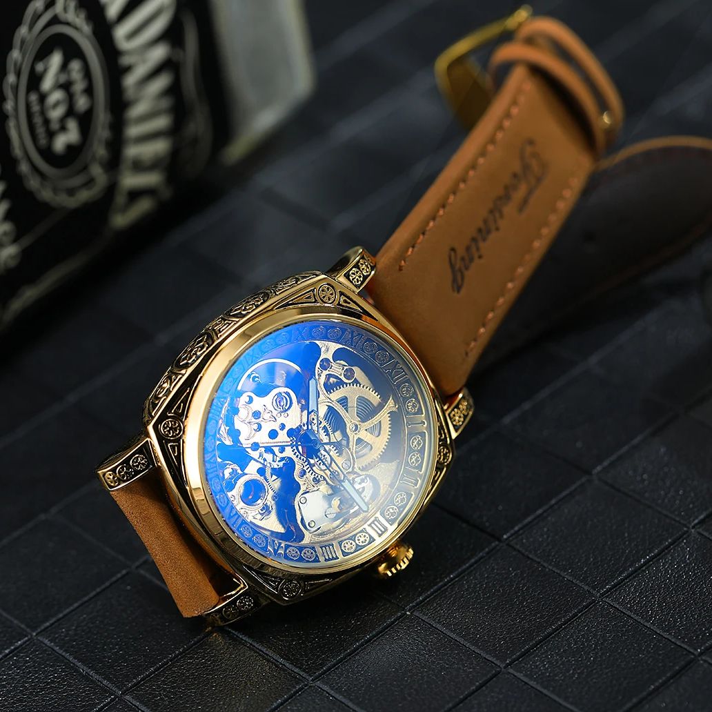 Forsining Gold Skeleton Mechan - Luxury Watch Engraving recension och pris