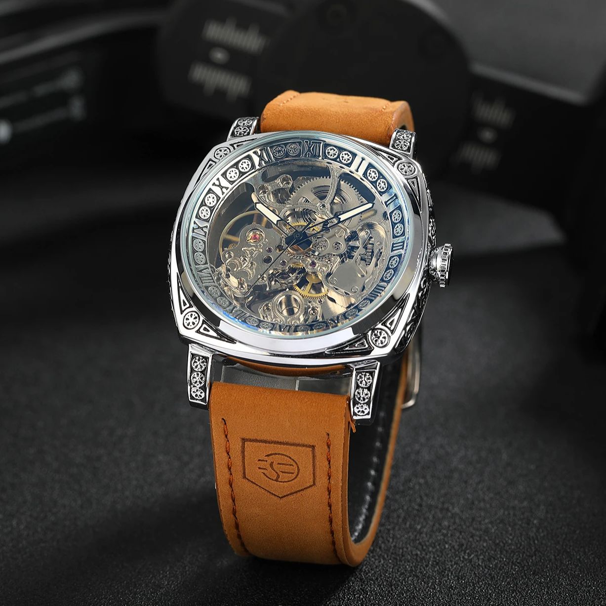 Forsining Gold Skeleton Mechan - Luxury Watch Engraving recension och pris