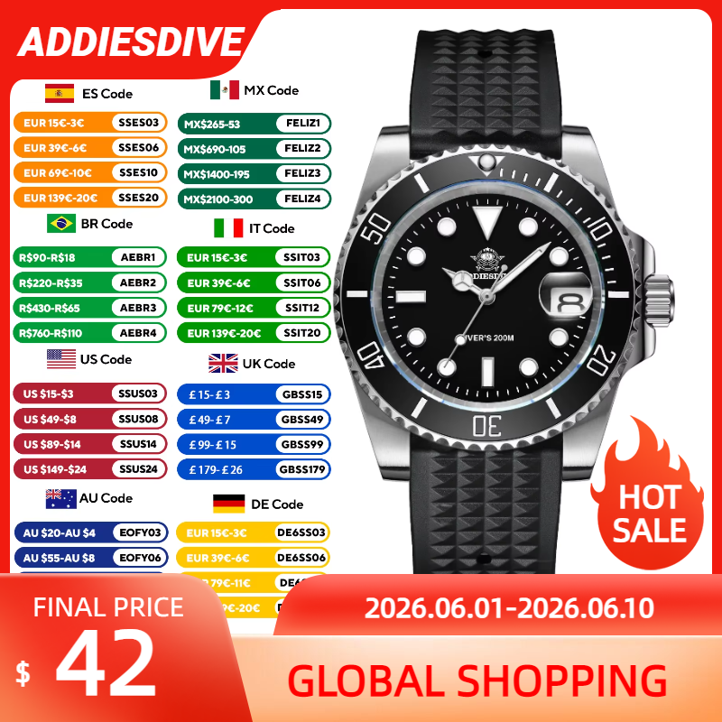 ADDIESDIVE Luxury Stainless St - Luxury Watch Drawing recension och pris