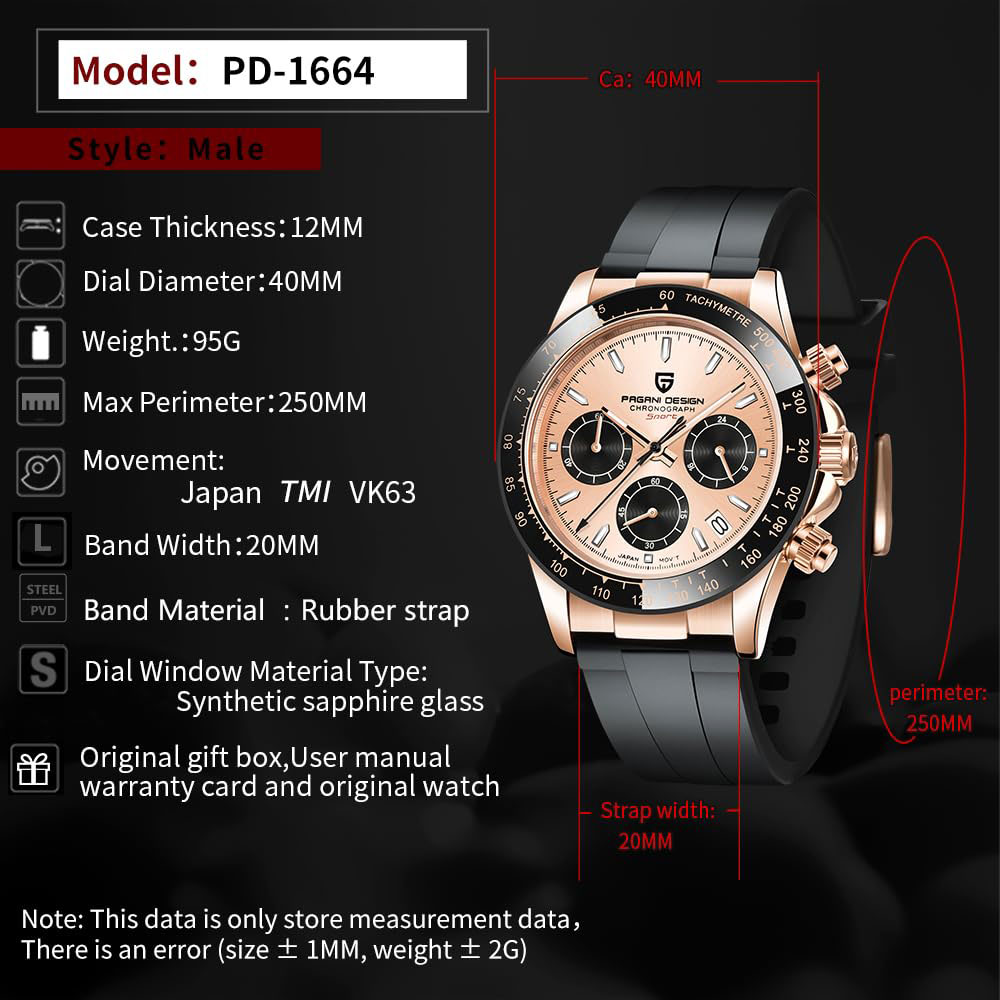 VK63 Men Watch PAGANI DESIGN 4 - Luxury Watch Brands recension och pris